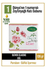 Olivos Doğal Gül-Zeytinyağlı Katı Sabun 126 gr