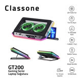 Classone GT200 2600 rpm Mini Çift Fanlı RGB Plastik 17 inç Gaming Laptop Soğutucu