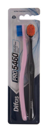 Difaş Pro 5460 1+1 Orta Diş Fırçası Pembe-Siyah