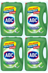 Abc Ekstra Güçlü Dağ Rüzgarı Banyo-Mutfak İçin Konsantre Sıvı Çamaşır Suyu 4x4 kg