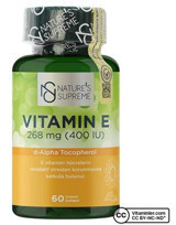 Nature's Supreme Vitamin E Aromasız Yetişkin Vitamin 60 Adet Kapsül