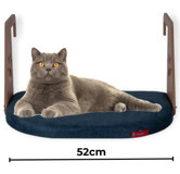 Pugalo Vantuzlu Yıkanabilir Tek Fonksiyonlu 52x35 cm Kalorifer Kedi Yatağı Lacivert