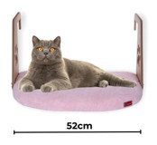 Pugalo Peluş Vantuzlu Yıkanabilir Tek Fonksiyonlu 52x35 cm Kalorifer Kedi Yatağı Pembe