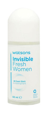 Watsons Invisible Fresh Pudrasız Ter Önleyici Antiperspirant Roll-On Kadın Deodorant 50 ml