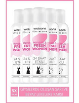Watsons Invisible Fresh Women Ter Önleyici Antiperspirant Sprey Kadın Deodorant 5x150 ml