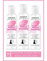 Watsons Fresh Women Pudrasız Antiperspirant Sprey Kadın Deodorant 3x150 ml
