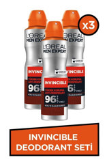 L'Oréal Paris Invincible Pudrasız Ter Önleyici Antiperspirant Sprey Erkek Deodorant 3x150 ml