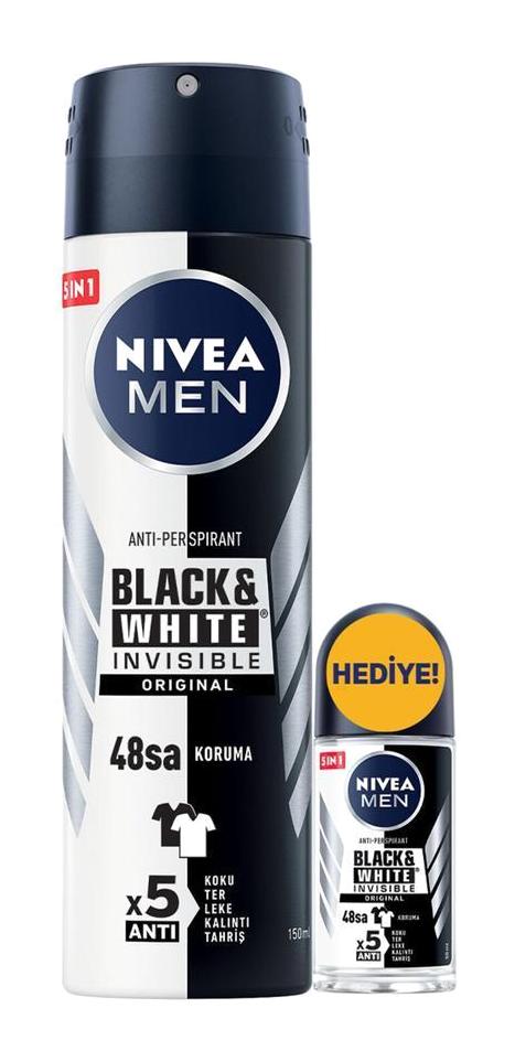 Nivea Black & White Invisible Antiperspirant Sprey Erkek Deodorant 150 ml