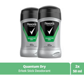Rexona Quantum Dry Pudrasız Antiperspirant Stick Erkek Deodorant 2x50 ml