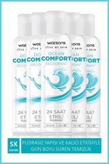 Watsons Ocean Comfort Pudrasız Sprey Unisex Deodorant 5x150 ml