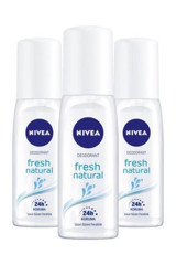 Nivea Fresh Natural Pudrasız Ter Önleyici Sprey Kadın Deodorant 3x75 ml