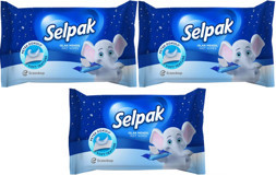 Selpak 10 Yaprak 3'lü Paket Islak Mendil