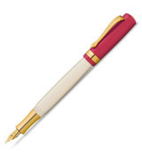 Kaweco 10002267 Pistonlu Doldurulabilir Altın Kaplama B Beyaz - Kırmızı Dolma Kalem