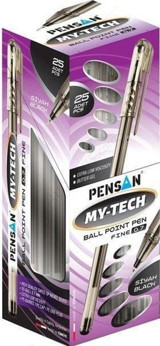 Pensan 2240 My-Tech Plastik Tek Renkli 0.7 mm Siyah 25'li Tükenmez Kalem Seti