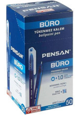 Pensan Büro 2270 Tek Renkli 1.0 mm Mavi 50'li Tükenmez Kalem Seti