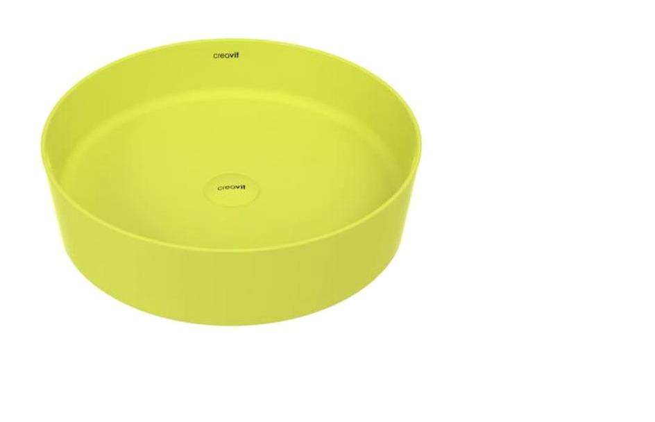 Creavit Loop Lp145 Klasik Tekli 45 cm Seramik Tezgah Üstü Yuvarlak Lavabo Sarı