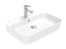 Creavit Loop Lp061 Klasik Tekli 60 cm Seramik Tezgah Üstü Dikdörtgen Lavabo Beyaz