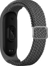 Coverzone Mi Band 7 Uyumlu Xiaomi Mi Band Hasır Örgü Akıllı Saat Kordonu Gri