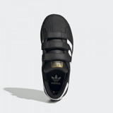 Adidas Superstar EF4840 Ortopedik Cırtlı Erkek Çocuk Günlük Ayakkabı Siyah