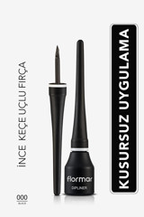 Flormar Pigmentli Ince Suya Dayanıklı Mat Pastel Siyah İnce Uçlu Keçe Likit Eyeliner