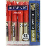 Rubenis 12'li Kartuşlu Silinebilir Kırmızı Tahta Kalemi