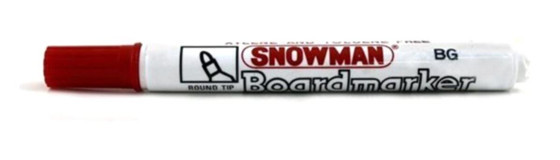 Snowman Bg 12 12'li Doldurulabilir Silinebilir Kırmızı Tahta Kalemi