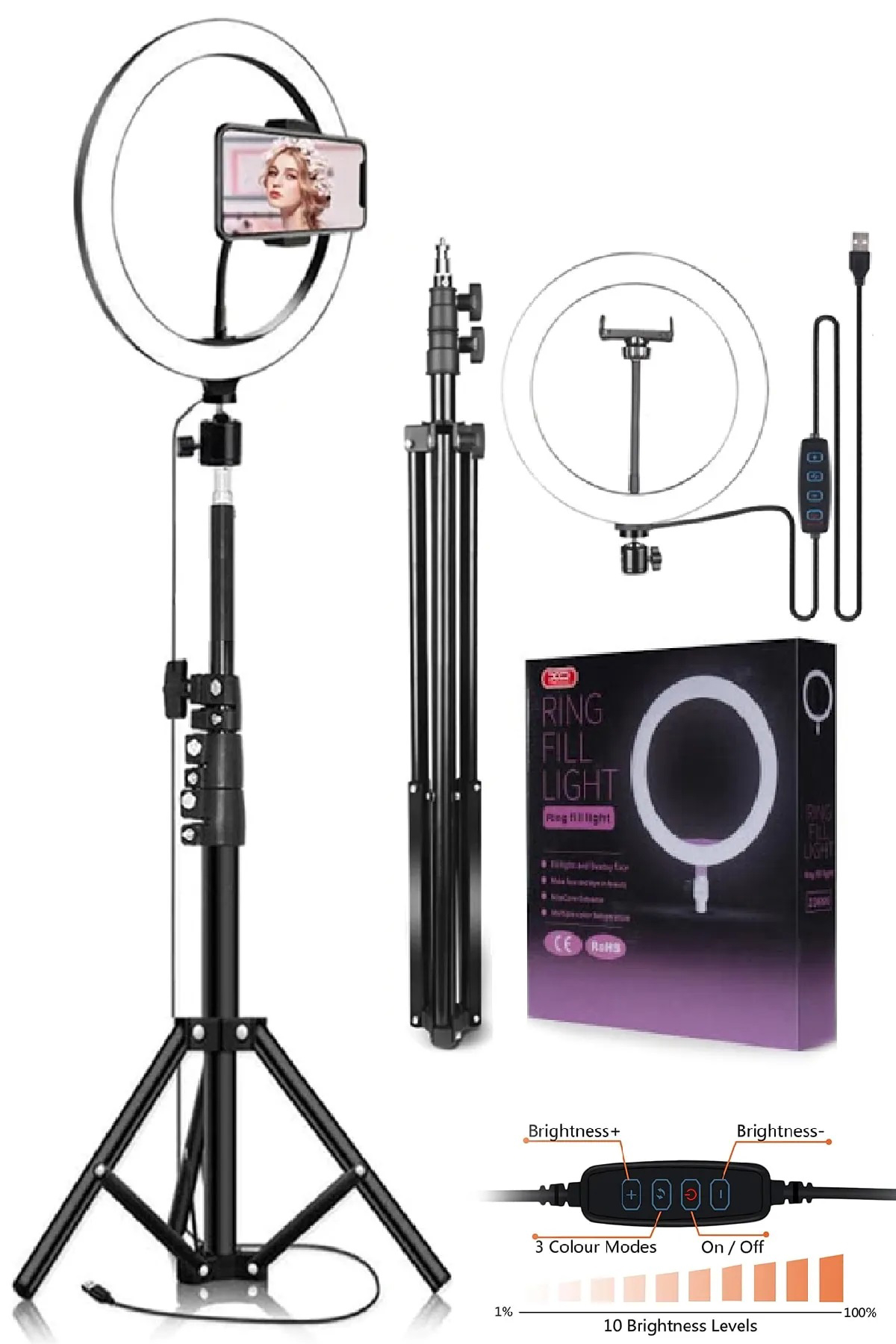 Anunnaki Işıklı Kademeli Telefon Tripod