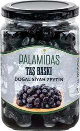 Palamidas Taş Baskı Az Tuzlu Sele Salamura Çizik Siyah Zeytin Cam 400 gr
