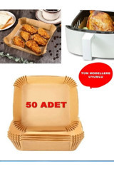 Blue Home Lıght Kare Airfryer Pişirme Kağıdı 50 Adet