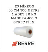 Berre Ambalaj 50x30000 cm 23 mikron Palet Streç Film