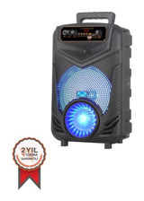 Torima NDR-P44 20 W Radyolu Işıklı Taşınabilir Siyah Bluetooth Hoparlör