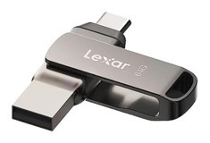 Lexar JUMPDRIVE Çift Taraflı USB 3.1 USB Type A USB Type C 64 GB Flash Belek Gri