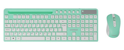 Everest KM 730 Sessiz Yeşil Kablosuz Klavye Mouse Seti