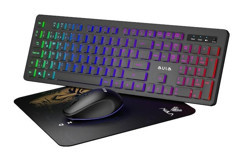 Aula Ac208 Işıklı Sessiz Ergonomik Siyah Kablosuz Klavye Mouse Seti
