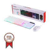 Torima TMK 03 Işıklı Sessiz Beyaz Kablolu Klavye Mouse Seti