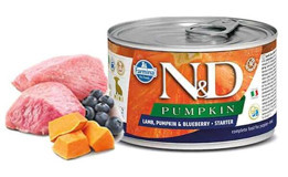 N&D Pumpkin Balkabaklı-Kuzu Etli-Yaban Mersinli Kıyılmış Yavru Köpek Maması 6 x 140 gr 6'lı