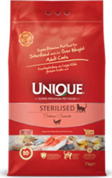 Unique Sterilised Somonlu Kısırlaştırılmış Düşük Tahıllı Yetişkin Kedi Maması 7 kg