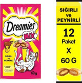 Dreamies Mix Biftekli-Peynirli Tahılsız Yetişkin Kedi Maması 12x60 gr