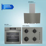 Beko ADE 62540 G - BOCD T 6510 EG - BFC 430 G Dijital Gösterge Doğalgazlı Cam Set Üstü Davlumbaz 3'lü Ankastre Set Gri