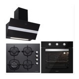 Silverline BO6503B01 - CS5429B01 - 3472 BOLD Doğalgazlı Cam Klasik Set Üstü Davlumbaz 3'lü Ankastre Set Siyah