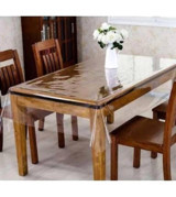 Nurteks Polyester 140 x 140 cm Dikdörtgen Şeffaf Masa Örtüsü Beyaz