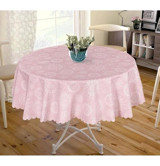 Tropikhome Silinebilir Polyester 150 x 150 cm Oval Masa Örtüsü Pembe