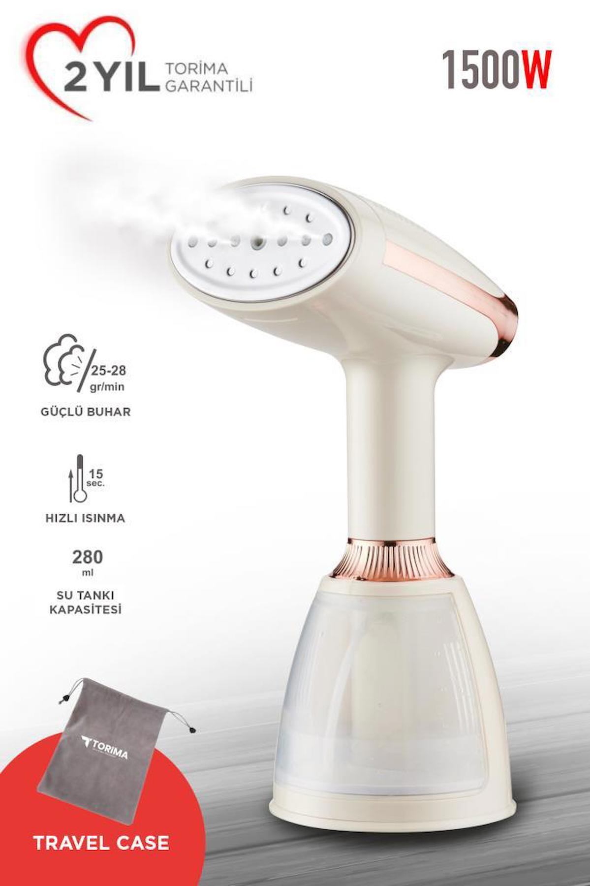 Torima KY-003 1500 W 12 gr/dk Paslanmaz Çelik Tabanlı Kablolu Buharlı Seyehat Ütüsü