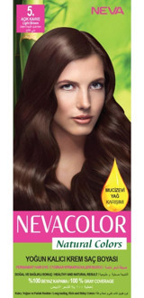 Nevacolor Natural Colors 5 Açık Kahve Krem Saç Boyası 50 Ml