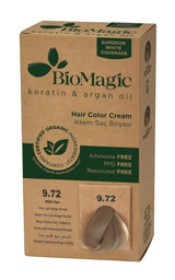 BioMagic Doğal 9.72 Küllü Sarı Amonyaksız Krem Saç Boyası 60 Ml