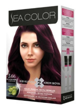 Sea Color Colour Cream 3.66 Patlıcan Moru Krem Saç Boyası 50 ml