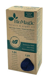 BioMagic Keratin & Argan Yağı 1.01 Derin Mavi Siyah Organik Amonyaksız Krem Saç Boyası 60 Ml
