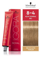 Schwarzkopf Igora Royal 8.4 Açık Kumral Bej Krem Saç Boyası 60 ml
