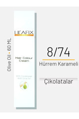 Lilafix With Olive Oil 8.74 Hürrem Karameli Krem Saç Boyası 60 ml
