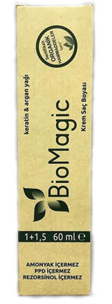 BioMagic Keratin & Argan Yağı 6.72 Koyu Küllü Kumral Organik Amonyaksız Krem Saç Boyası 60 Ml